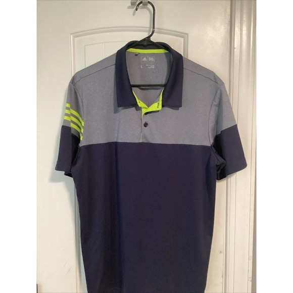 adidas Other - Adidas Golf Polo Shirt Size Large Short Sleeve Two Tone Blue Color Block
